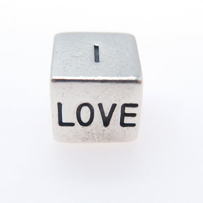 PANDORA 925 Sterling Silver & Gold I Love You Box Slide Bead Charm