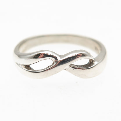 Han 925 Sterling Silver Vintage Infinity Ring Size 7.75