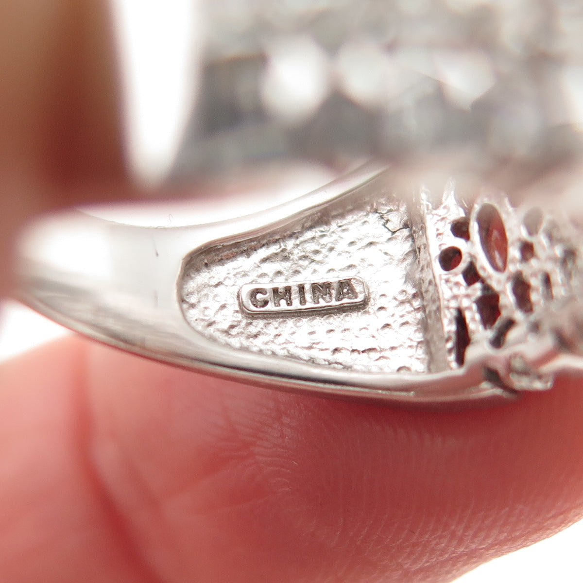 925 Sterling Silver Marquise Round & Tapered Baguette-Cut C Z Ring Size 5.25