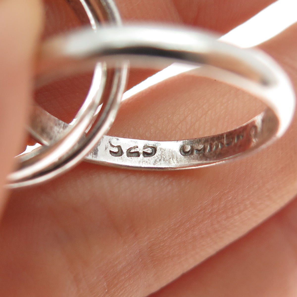 925 Sterling Silver Vintage Mexico Interlocked Trinity Band Ring Size 6.5