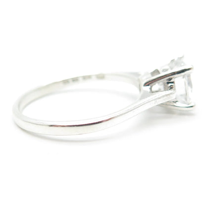 925 Sterling Silver UTC Round-Cut C Z Ring Size 8