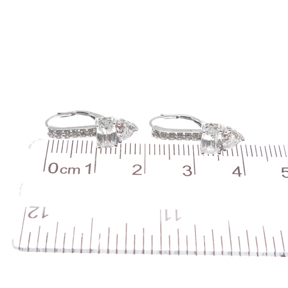 925 Sterling Silver Multi-C Z Arrow Earrings