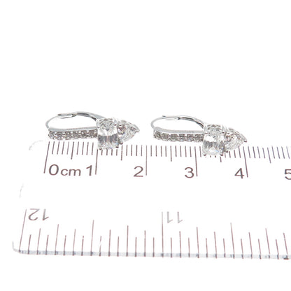 925 Sterling Silver Multi-C Z Arrow Earrings