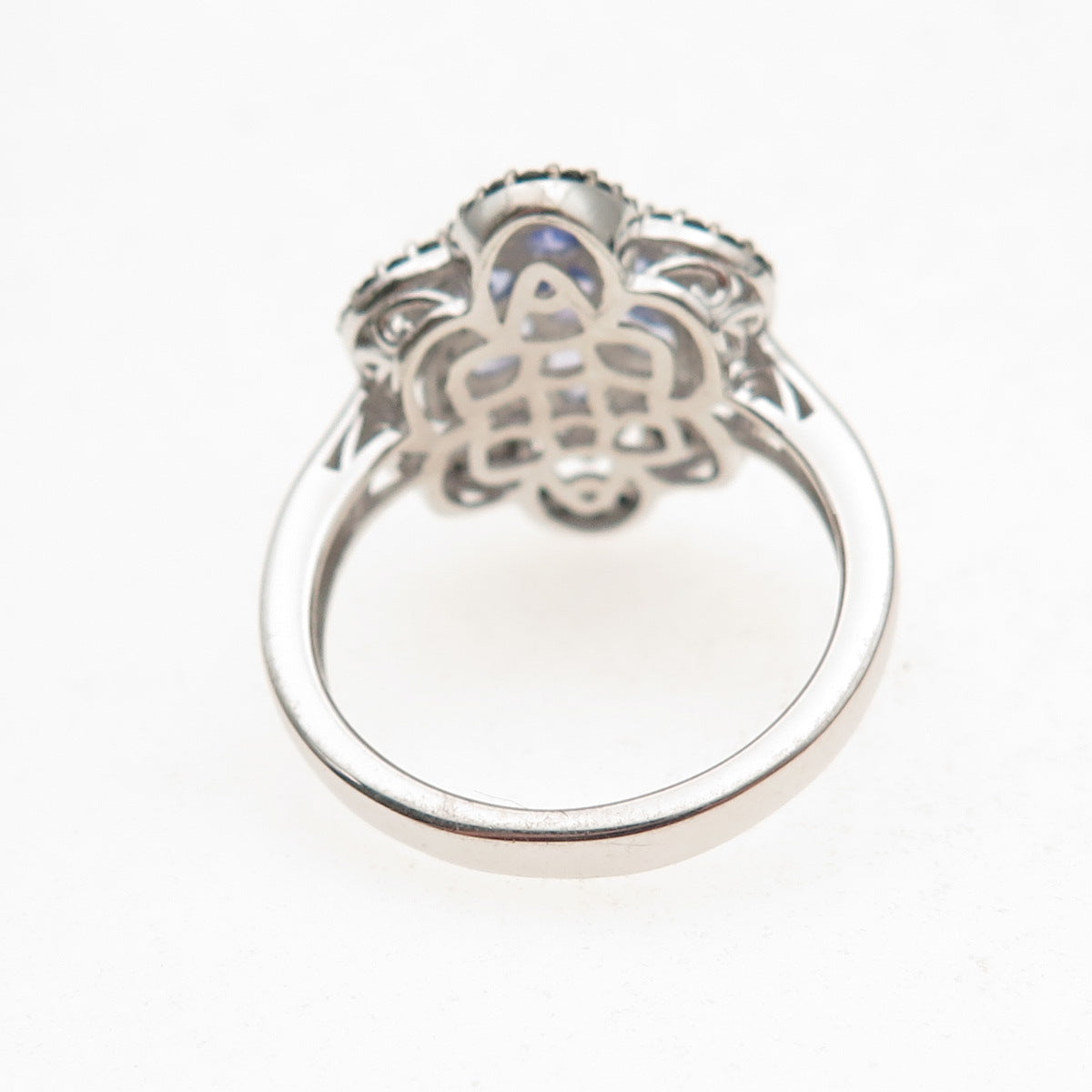 Chuck Clemency 925 Sterling Real Tanzanite Black Spinel White Topaz Ring Size 8