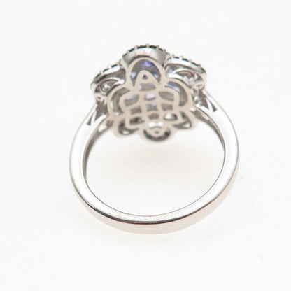 Chuck Clemency 925 Sterling Real Tanzanite Black Spinel White Topaz Ring Size 8