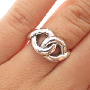 CHAPAL ZENRAY 925 Sterling Silver Vintage Modernist Interlocked Ring Size 7.25