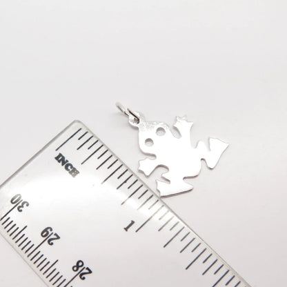 925 Sterling Silver Vintage Frog For Good Luck Charm Pendant