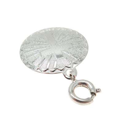 JEWELART 925 Sterling Silver Vintage Confirmation Cross Spring Ring Lock Pendant