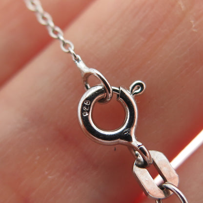 925 Sterling Silver Round-Cut Pink & White C Z Heart Cable Chain Necklace 18"