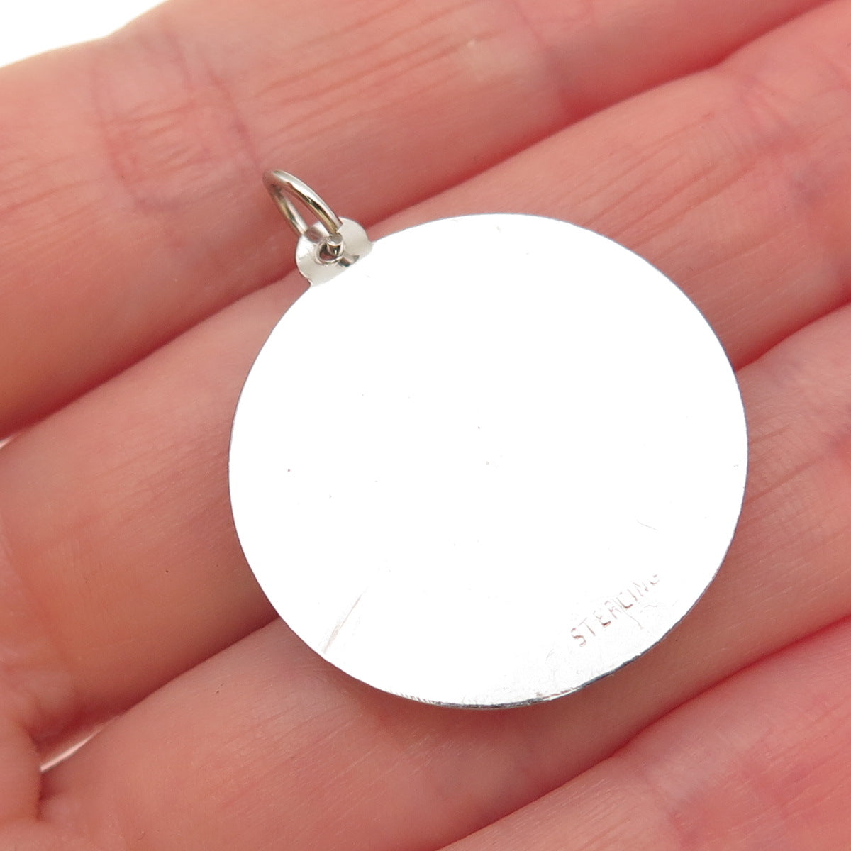 925 Sterling Silver Vintage Rhinestone Merry Christmas Fireplace Charm Pendant