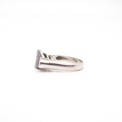925 Sterling Silver 2-Tone Vintage C Z Oval Ring Size 7