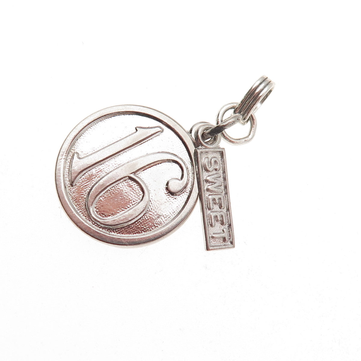 Wells 925 Sterling Silver Vintage Sweet 16 Charm Pendant