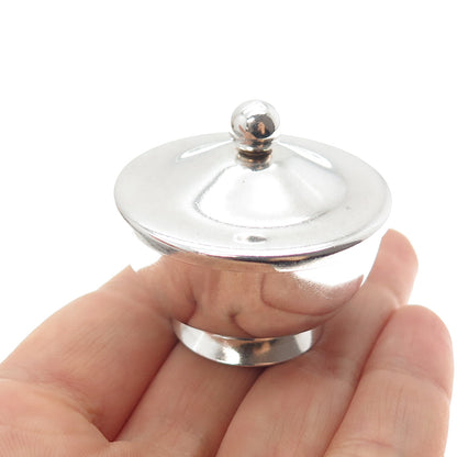 GUMP'S 925 Sterling Silver Antique Art Deco Individual Salt Cellar w/ Lid