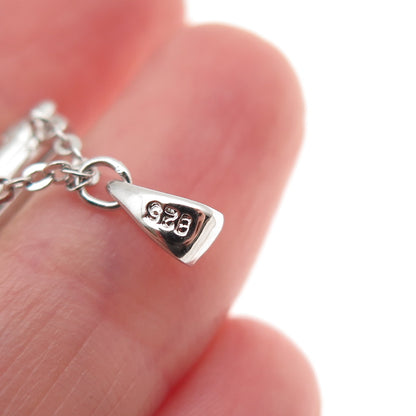 925 Sterling Silver Round-Cut C Z Ladies Purse Locket Charm Pendant
