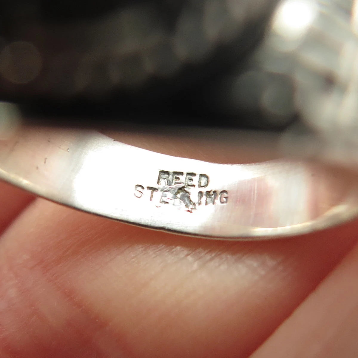 925 Sterling Silver Vintage Reed 2001 Lab Sapphire Cowper School Ring Size 7.75