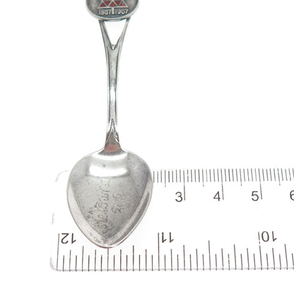 BREADNER CO. 925 Sterling Silver Vintage Enamel Canada 1867 - 1967 Coffee Spoon