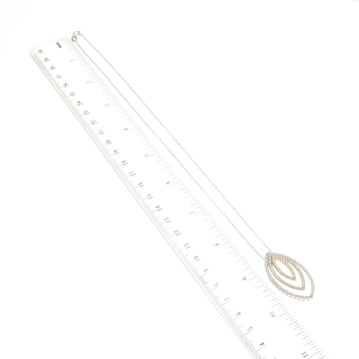 925 Sterling Silver 3-Tone Round-Cut C Z Cable Chain Necklace 18"