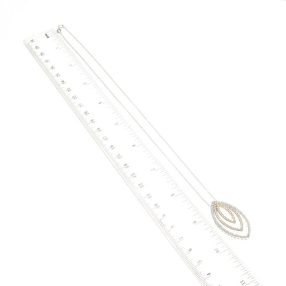 925 Sterling Silver 3-Tone Round-Cut C Z Cable Chain Necklace 18"
