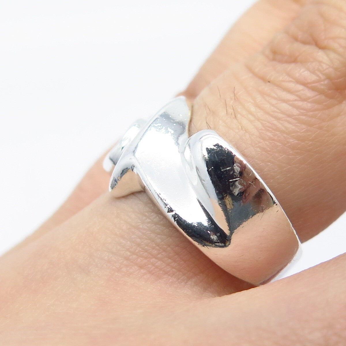 925 Sterling Silver Vintage Mexico Ribbed Ring Size 7