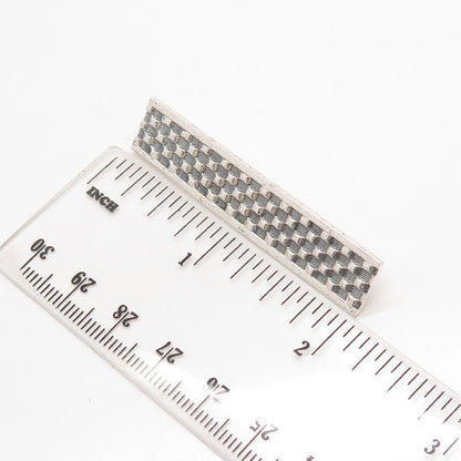 925 Sterling Silver Vintage Danecraft Textured Bar Pin Brooch