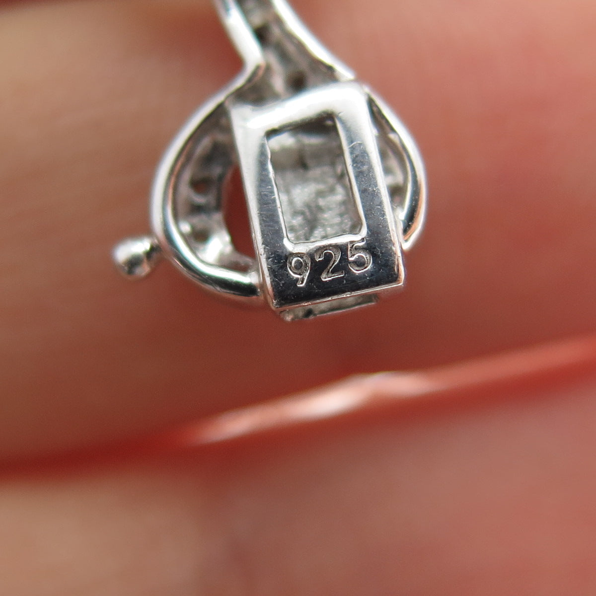 SUN 925 Sterling Silver Real Round-Cut Diamond Heart Link Bracelet 7"