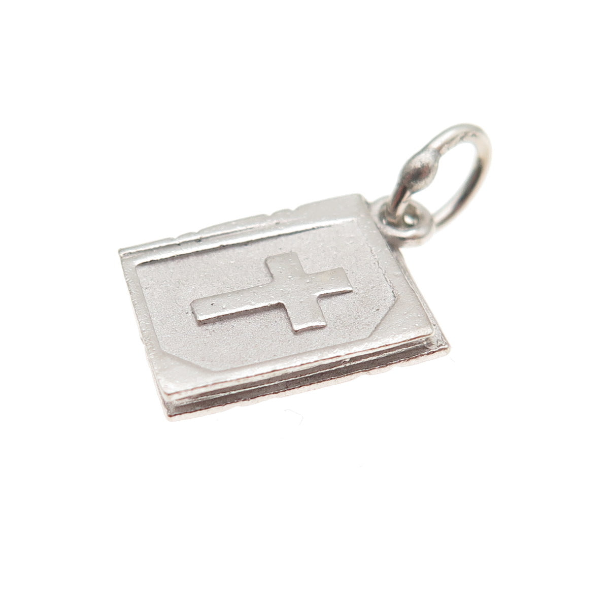 925 Sterling Silver Vintage Holy Bible Mini Charm Pendant