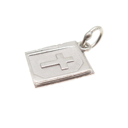 925 Sterling Silver Vintage Holy Bible Mini Charm Pendant