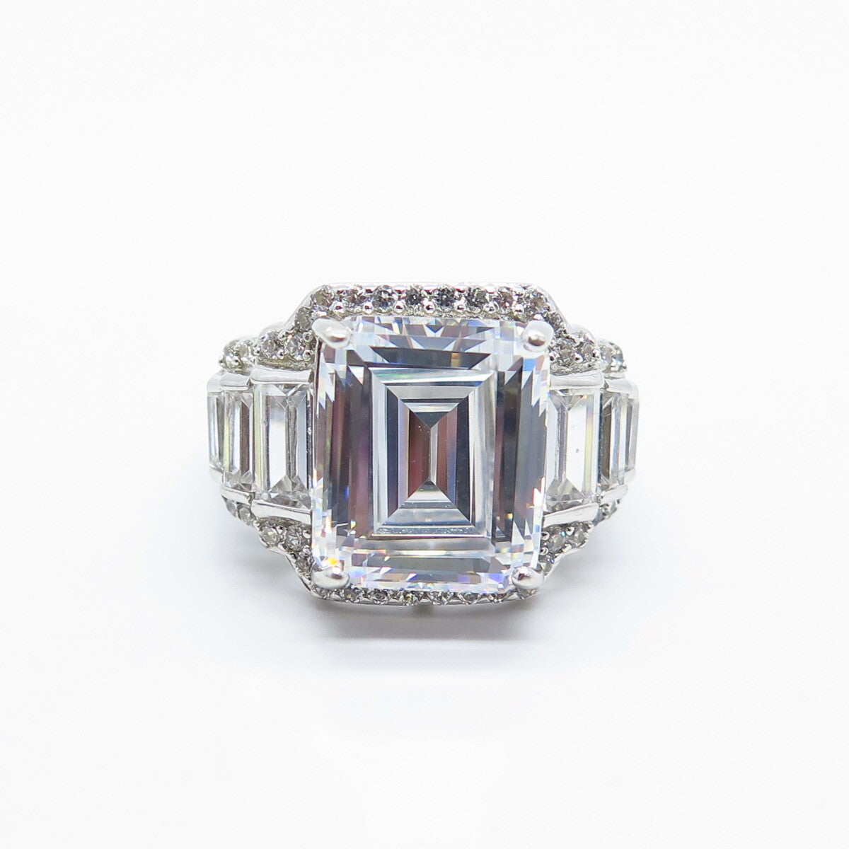 925 Sterling Silver Multi-C Z Ring Size 5