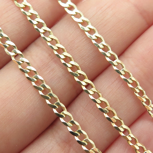 P. LUX 925 Sterling Silver Gold Plated Italy Curb Chain Necklace 16"