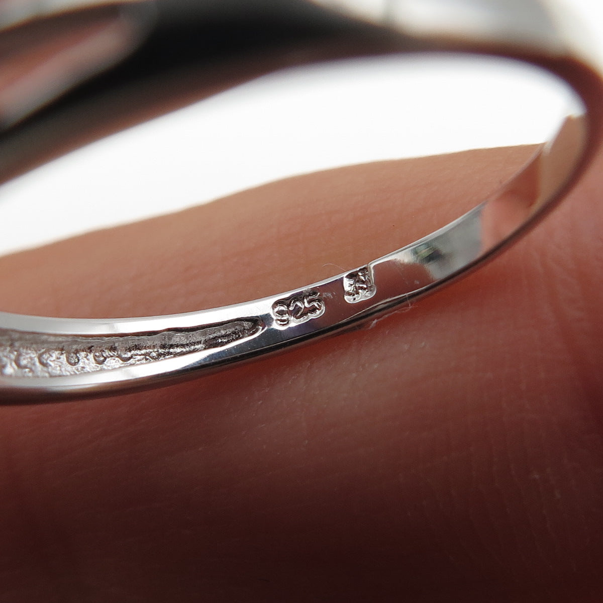 925 Sterling Silver Real Round-Cut Diamond Fleur de Lis Ring Size 8