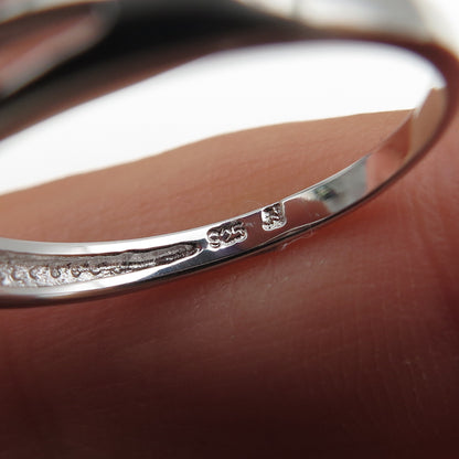 925 Sterling Silver Real Round-Cut Diamond Fleur de Lis Ring Size 8