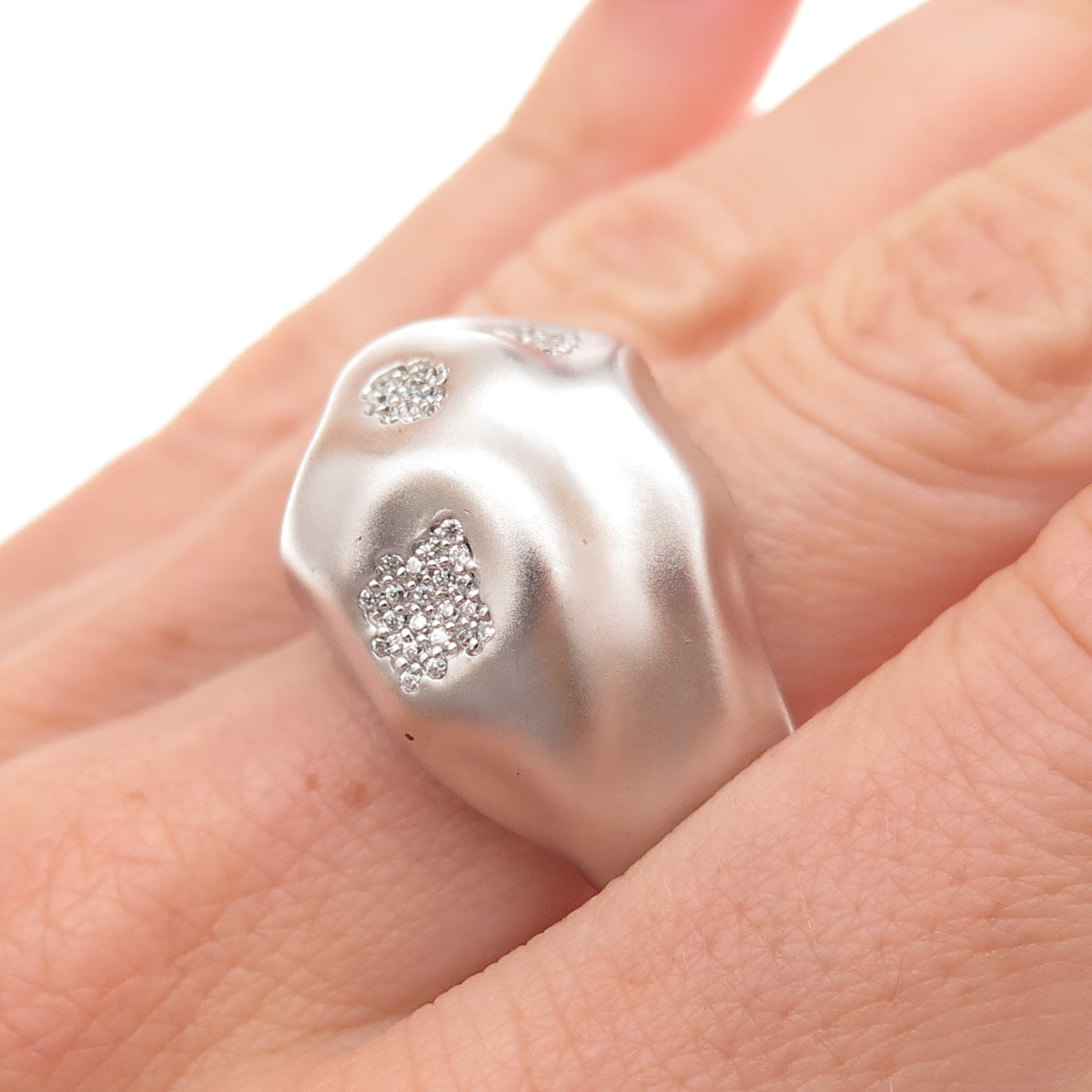 925 Sterling Silver Round-Cut C Z Modernist Dome Ring Size 9.25