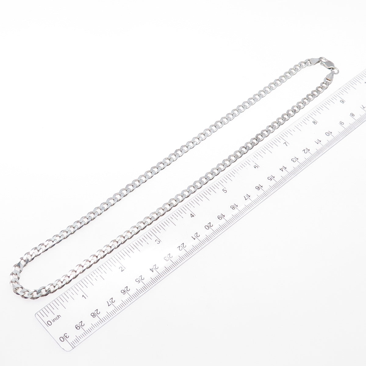 925 Sterling Silver Vintage Italy Curb Chain Necklace 20"