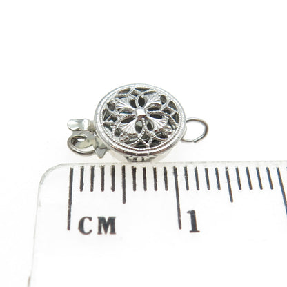 925 Sterling Silver Vintage Floral Lock Clasp For Bracelet / Necklace