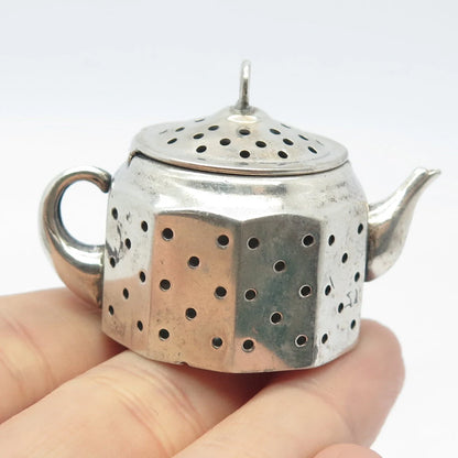 925 Sterling Silver Antique Amcraft Attleboro Mass Teapot Tea Diffuser Strainer