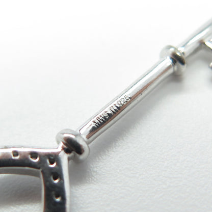 925 Sterling Silver Pave C Z Key Heart Pendant