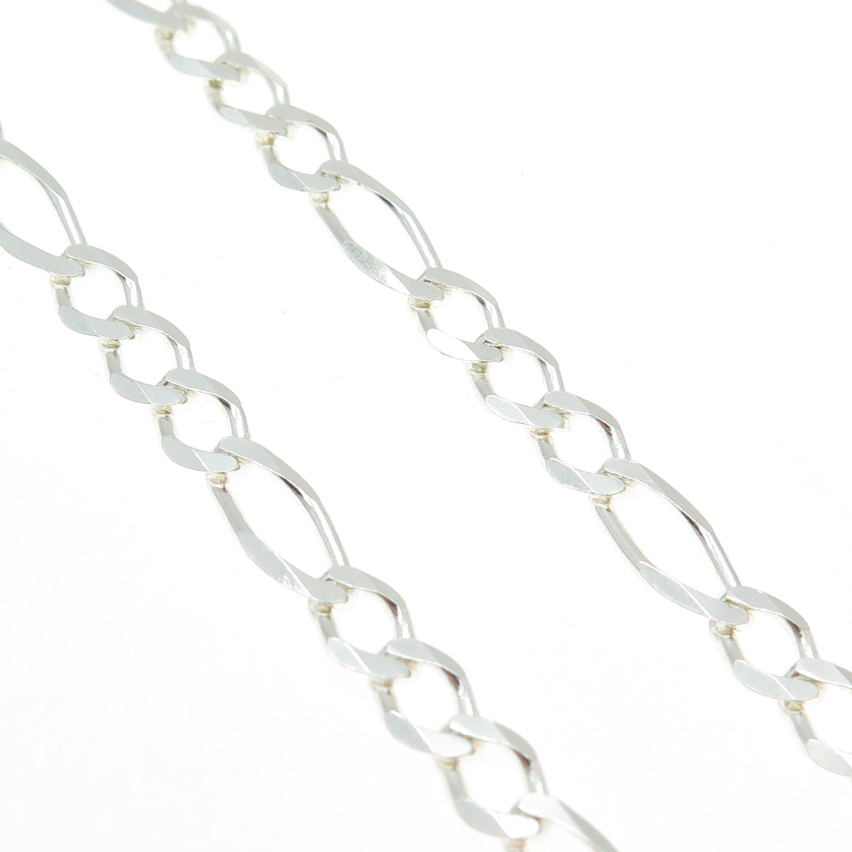 HAN 925 Sterling Silver Italy Figaro Chain Necklace 20"