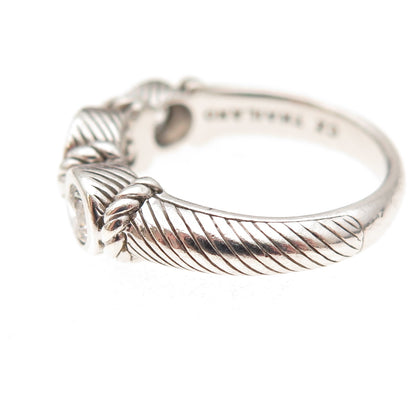 Judith Ripka 925 Sterling Silver Round-Cut C Z Ring Size 7.25