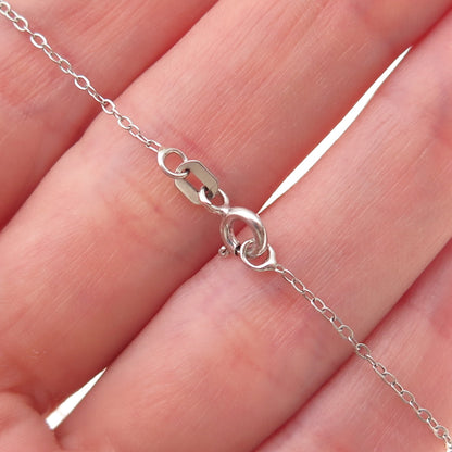 Chuck Clemency 925 Sterling Silver Real Diamond & Tanzanite Heart Necklace 20"