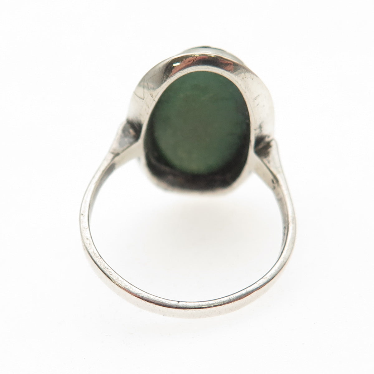 800 Silver Antique Art Deco GS Italy Real Chrysoprase Ring Size 6.75