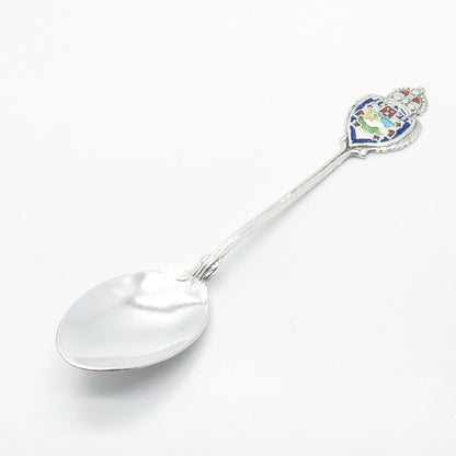 925 Sterling Silver Antique BMCo Colorful Enamel "Bermuda" Coat of Arms Spoon