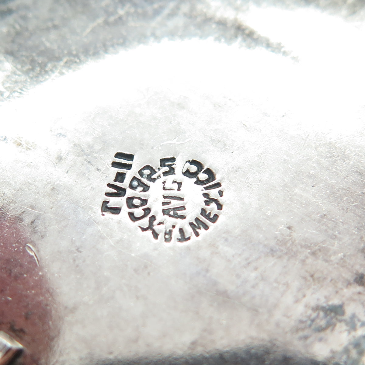 925 Sterling Silver Vintage Mexico Mayan Calendar Oxidized Pin Brooch / Pendant