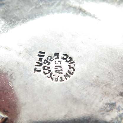 925 Sterling Silver Vintage Mexico Mayan Calendar Oxidized Pin Brooch / Pendant