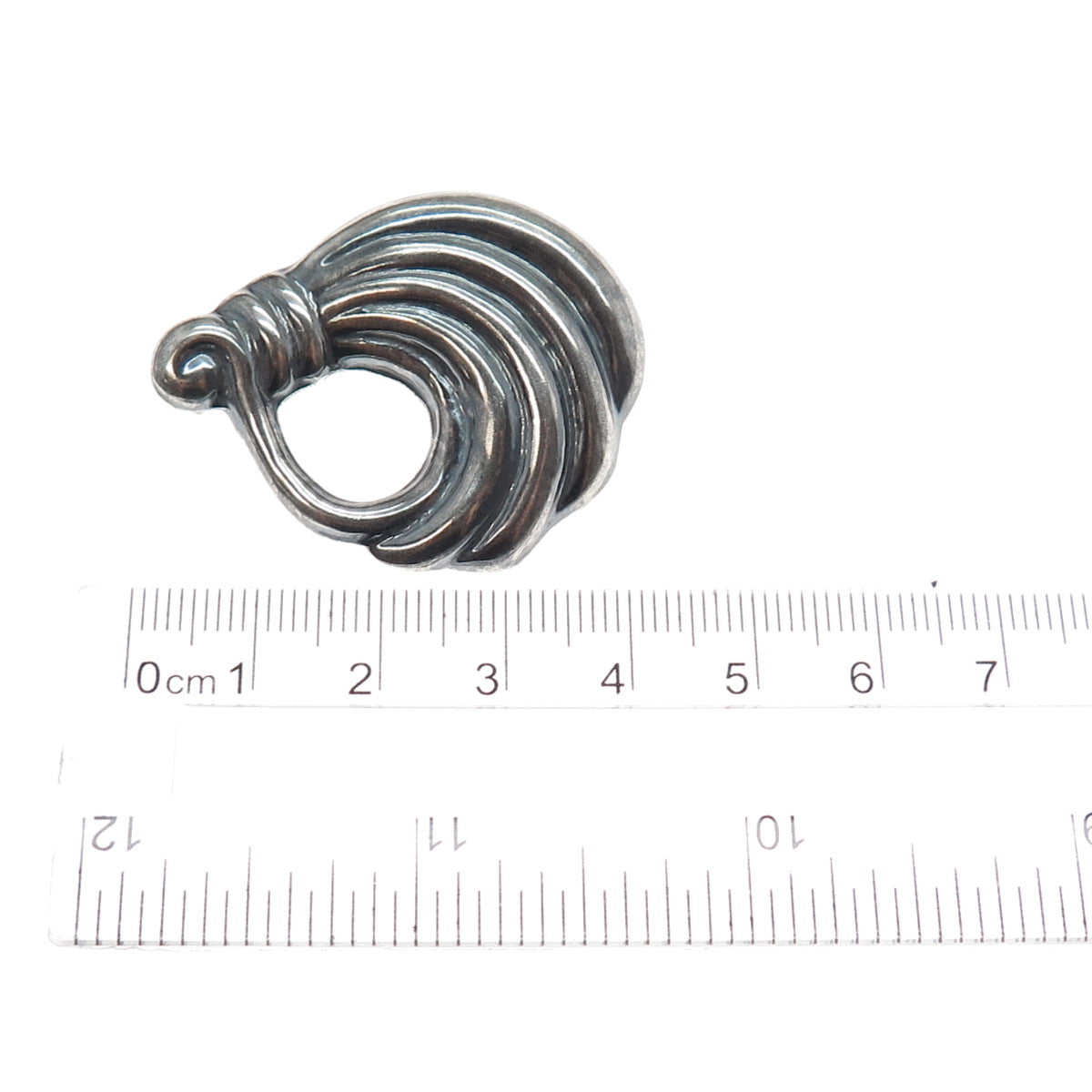 925 Sterling Silver Vintage Mexico Modernist Oxidized Pin Brooch