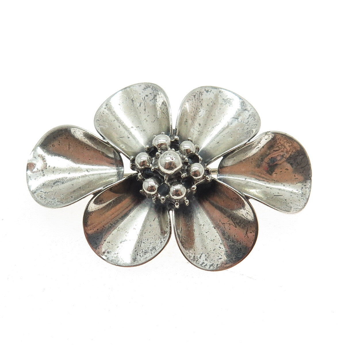 BEAU 925 Sterling Silver Vintage Flower Pin Brooch