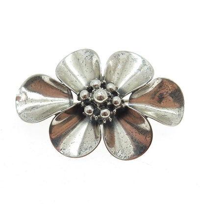 BEAU 925 Sterling Silver Vintage Flower Pin Brooch