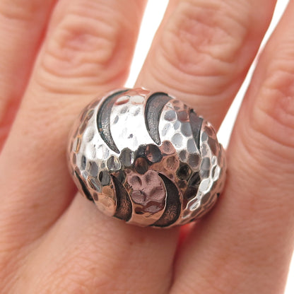 John Hardy 925 Sterling Silver Vintage Palu Macan Hammered Dome Ring Size 7.25
