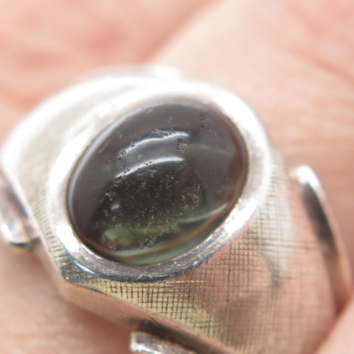 SARAH COVENTRY Sterling Silver Antique Art Deco Green Amethyst Gem Ring Size 8.5