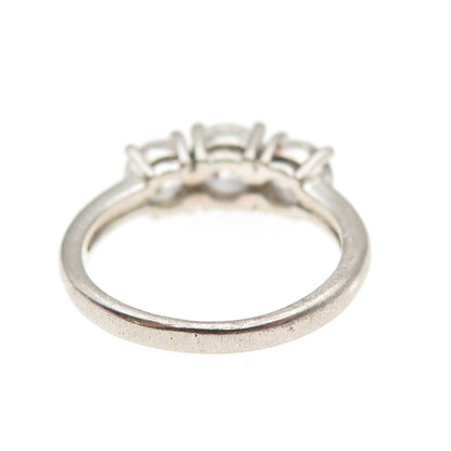 RJ Graziano 925 Sterling Silver Round-Cut C Z Engagement Ring Size 6.75