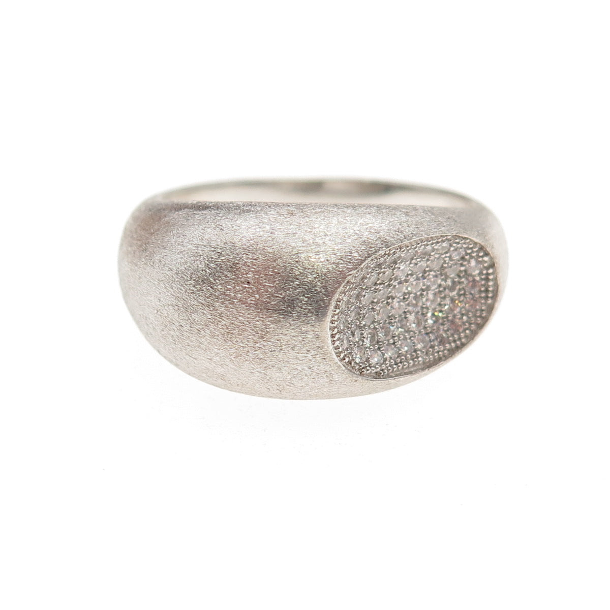 925 Sterling Silver Round-Cut C Z Modernist Dome Ring Size 9